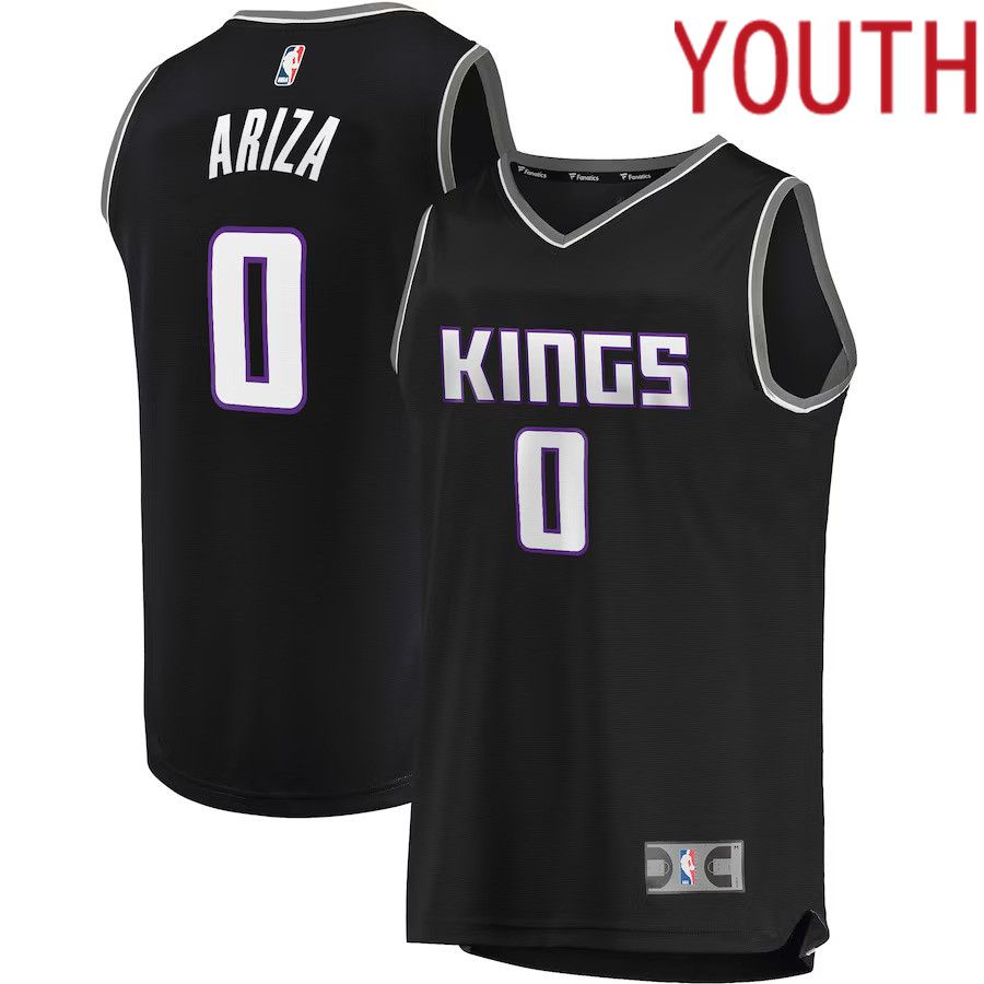 Youth Sacramento Kings #0 Trevor Ariza Fanatics Branded Black Fast Break Replica Player NBA Jersey->customized nba jersey->Custom Jersey